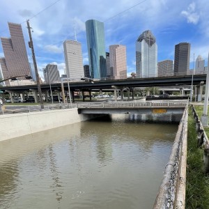 Underpasses and low-lying streets all over Houston are a threat to drivers who are unaware or do not notice high water markings. Location: Houston Ave @ Memorial Dr. High Water Marking on bridge reads 14 feet, 1 inch.
